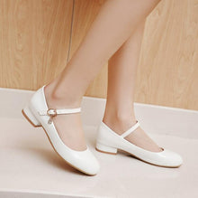 Load image into Gallery viewer, Block Low Heel Mary Jane Patent Pumps LTST53