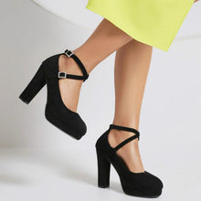Load image into Gallery viewer, Chunky High Heel Cross Ankle Strap Shoes LTST74