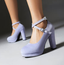 Load image into Gallery viewer, Chunky High Heel Cross Ankle Strap Shoes LTST74