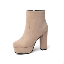 Load image into Gallery viewer, Chunky High Heel Platfrom Suede Boots LTST49
