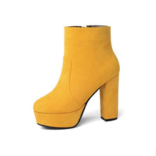 Load image into Gallery viewer, Chunky High Heel Platfrom Suede Boots LTST49
