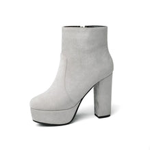 Load image into Gallery viewer, Chunky High Heel Platfrom Suede Boots LTST49