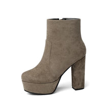 Load image into Gallery viewer, Chunky High Heel Platfrom Suede Boots LTST49