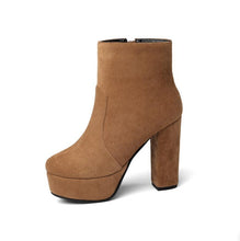 Load image into Gallery viewer, Chunky High Heel Platfrom Suede Boots LTST49