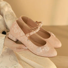 Load image into Gallery viewer, Girls Mary Jane Embroidery Dress Heels GSD14(28-35)