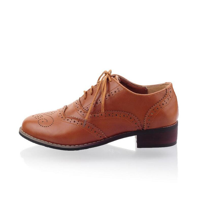 Ladies Block Mid Heel Oxfords LTST46