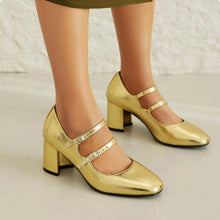 Load image into Gallery viewer, Round Toe Two Straps Mary Jane Pumps LTST71