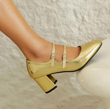 Load image into Gallery viewer, Round Toe Two Straps Mary Jane Pumps LTST71