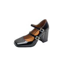 Load image into Gallery viewer, Square Toe Two Strap Mary Jane Chunky Heels LTST65