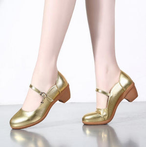 Women's Block Heel Round Shoes LTST32