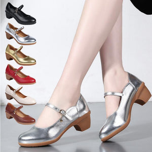 Women's Block Heel Round Shoes LTST32