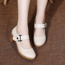 Load image into Gallery viewer, Women&#39;s Block Heel Shoes With Buckle LTST29