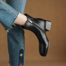 Load image into Gallery viewer, Women&#39;s Block Heel Side Zipper Boots LTST60