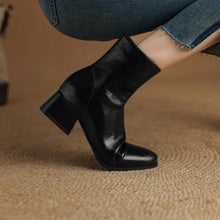 Load image into Gallery viewer, Women&#39;s Block Heel Side Zipper Boots LTST60