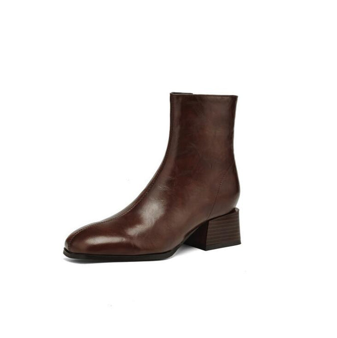 Women's Block Heel Side Zipper Boots LTST60