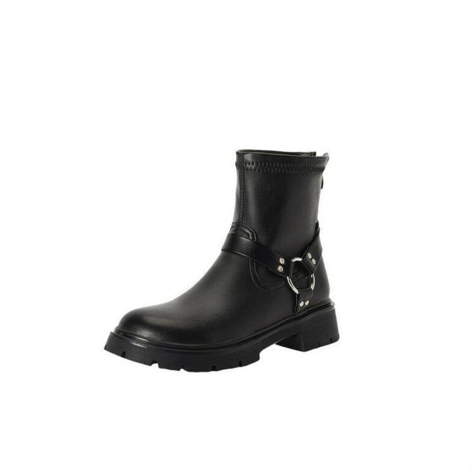 Women's Block Round Toe Ankle Boots LTST51