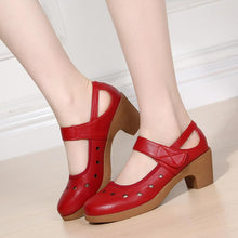 Load image into Gallery viewer, Women&#39;s Chunky Heel Round Toe Shoes LTST31