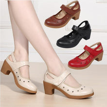 Load image into Gallery viewer, Women&#39;s Chunky Heel Round Toe Shoes LTST31