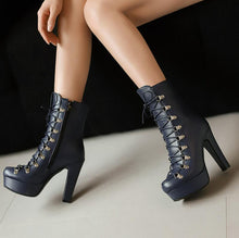 画像をギャラリービューアに読み込む, Women&#39;s Chunky High Heel Platform Boots LTST40
