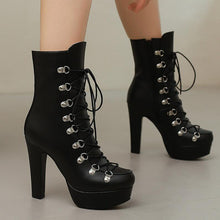 画像をギャラリービューアに読み込む, Women&#39;s Chunky High Heel Platform Boots LTST40