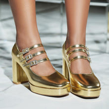 Load image into Gallery viewer, Women&#39;s Chunky Pump Shoes With Strap LTST70