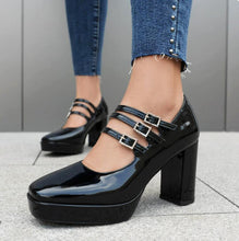 Load image into Gallery viewer, Women&#39;s Chunky Pump Shoes With Strap LTST70