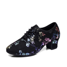 画像をギャラリービューアに読み込む, Women&#39;s Floral Block Heel Oxfords LTST22