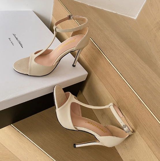 Women's Open Toe T Strap Heels AL19
