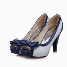 Load image into Gallery viewer, Women&#39;s Peep High Heels With Bow Tie LTST73
