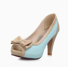 Load image into Gallery viewer, Women&#39;s Peep High Heels With Bow Tie LTST73