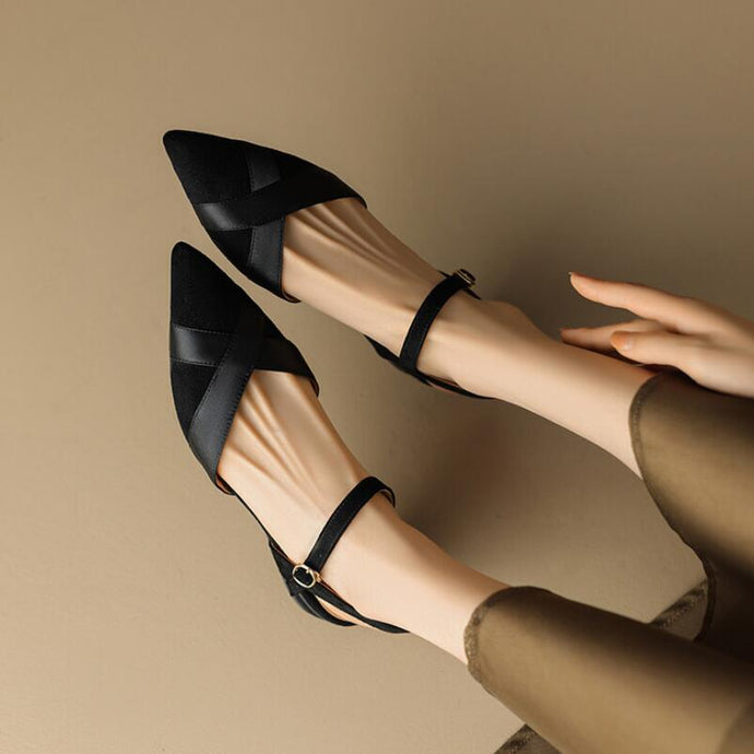 Women's Pointy Flat Heel Shoes LTST45