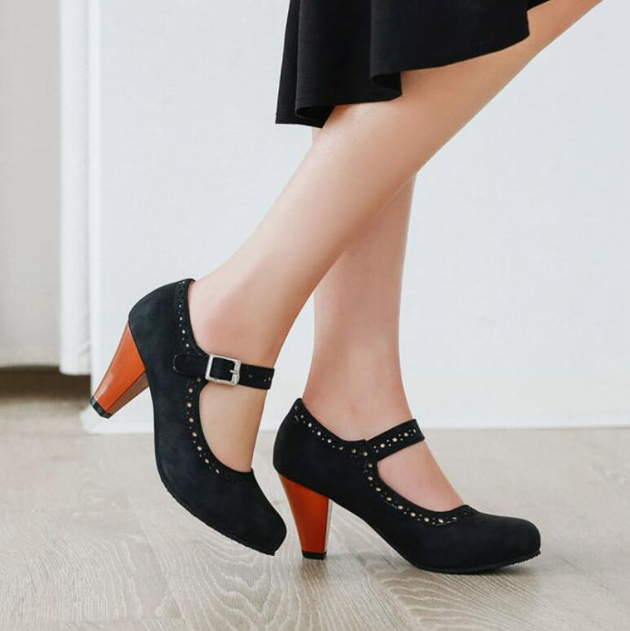 Women's Retro Mary Jane Round Toe Shoes LTST63