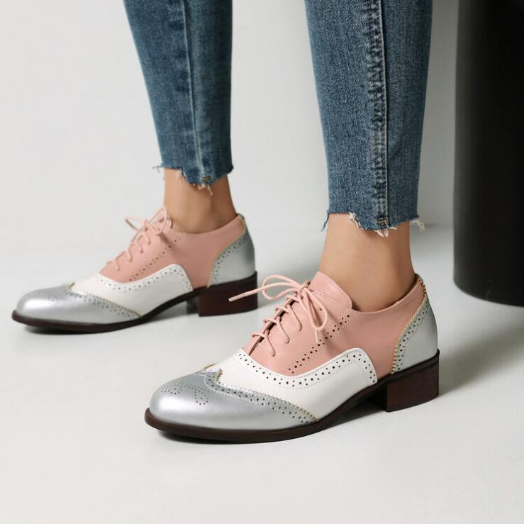 Women's Round Toe Oxfords LTST66