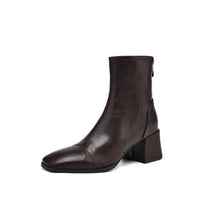 画像をギャラリービューアに読み込む, Women&#39;s Square Toe Back Zipper Ankle Boots LTST57
