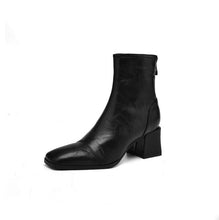 画像をギャラリービューアに読み込む, Women&#39;s Square Toe Back Zipper Ankle Boots LTST57