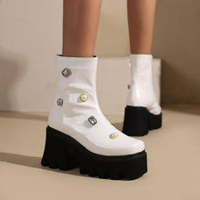 画像をギャラリービューアに読み込む, Women&#39;s Thicksole Block Heel Short Boots LTST39