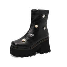 画像をギャラリービューアに読み込む, Women&#39;s Thicksole Block Heel Short Boots LTST39
