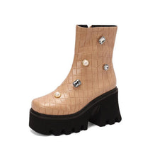 画像をギャラリービューアに読み込む, Women&#39;s Thicksole Block Heel Short Boots LTST39