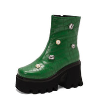 画像をギャラリービューアに読み込む, Women&#39;s Thicksole Block Heel Short Boots LTST39