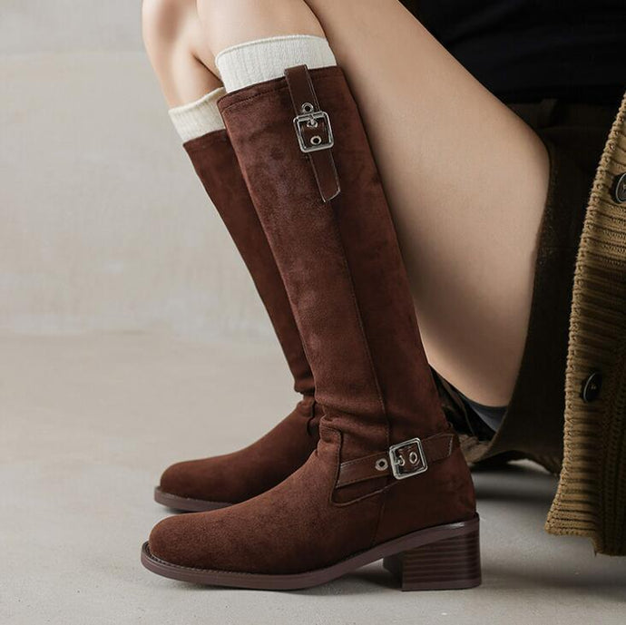 Women's Under Knee Boots With Buckle LTST59