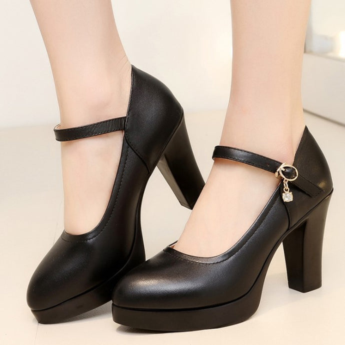 Ankle Strap Chunky High Heels HHS27