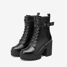 画像をギャラリービューアに読み込む, Lace Up Martin Boots With Buckle WB20