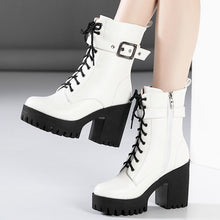 画像をギャラリービューアに読み込む, Lace Up Martin Boots With Buckle WB20