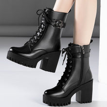 画像をギャラリービューアに読み込む, Lace Up Martin Boots With Buckle WB20