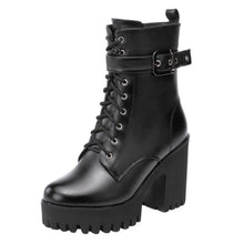 画像をギャラリービューアに読み込む, Lace Up Martin Boots With Buckle WB20