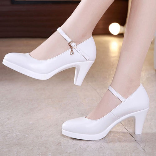 Mary Jane Mid Heel Pumps HHS31