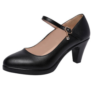 Mary Jane Mid Heel Pumps HHS31