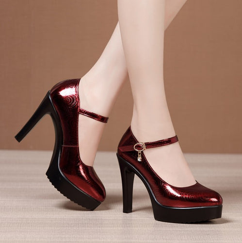 Metallic Platform High Heel Shoes HHS39