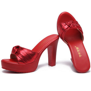 Open Toe Chunky High Heels HHS15