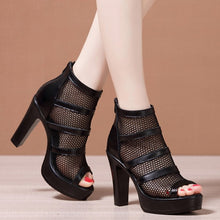 画像をギャラリービューアに読み込む, Peep Lace Mesh High Heels HHS19